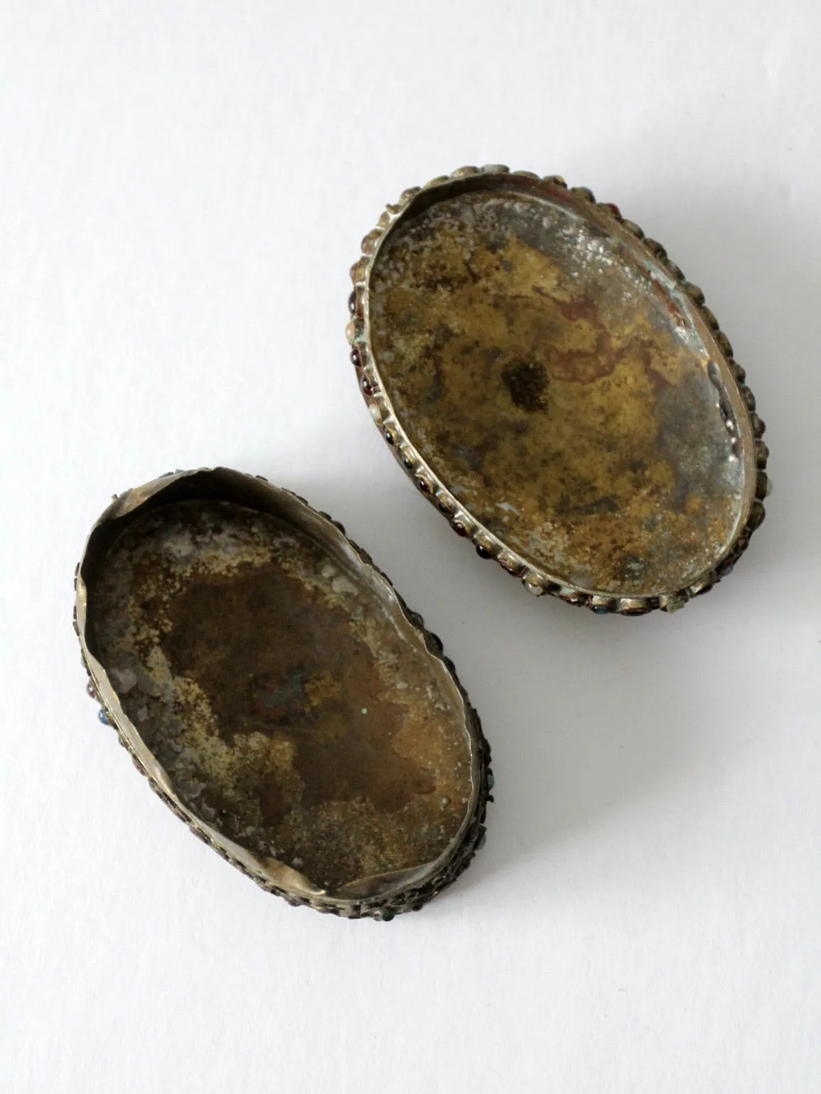 antique brass filigree with stone box