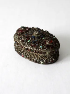 antique brass filigree with stone box