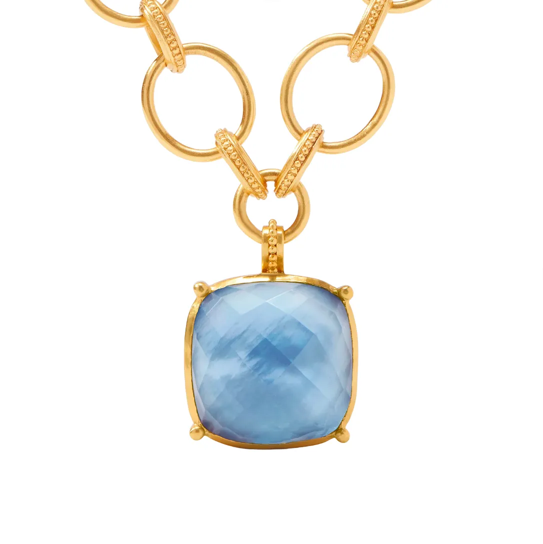 Antonia Statement Necklace - Irid Chalcedony Blue