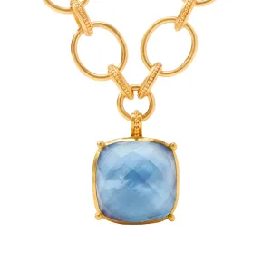 Antonia Statement Necklace - Irid Chalcedony Blue