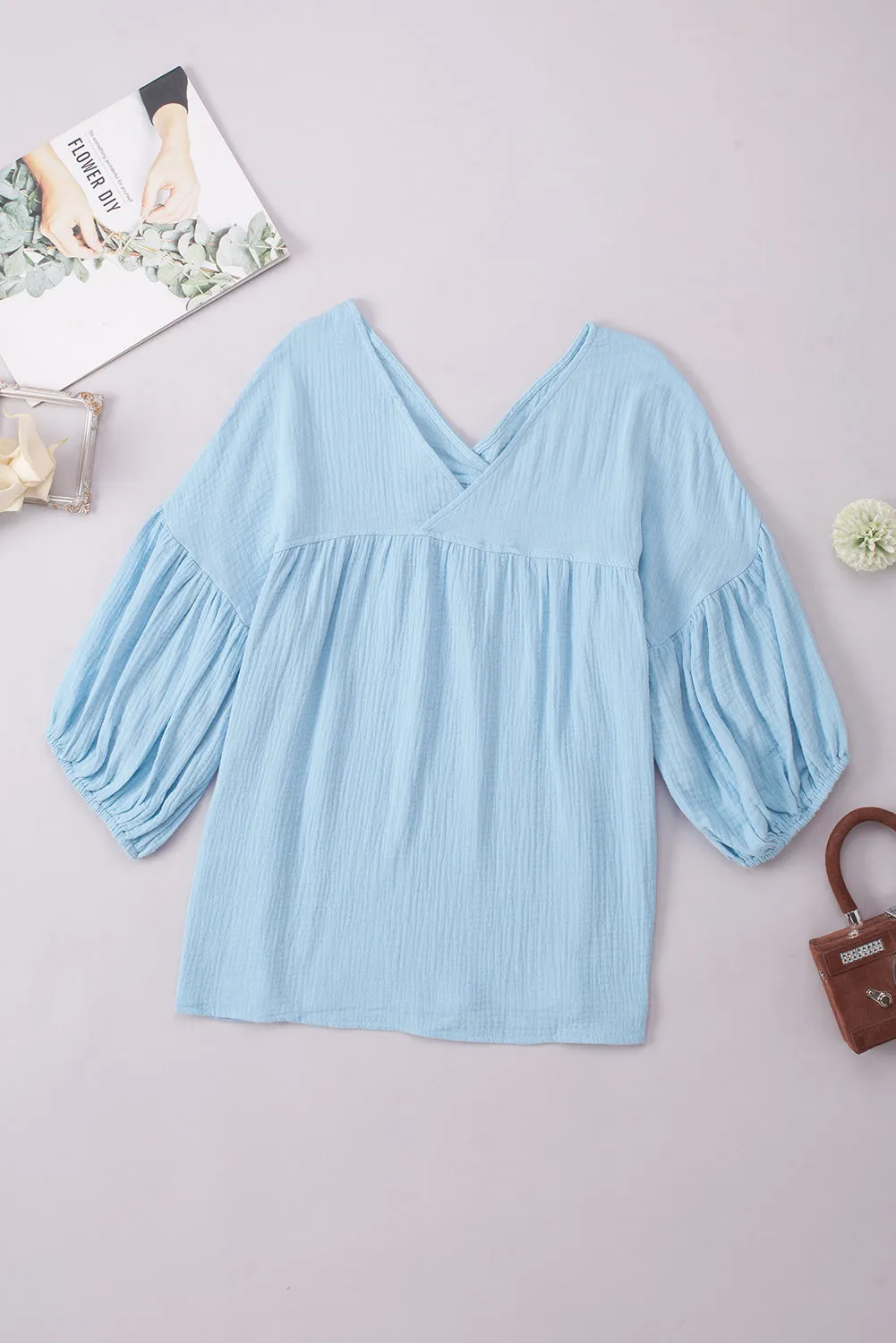 *APP EXCLUSIVE* Dropped Shoulder Vneck Blouse