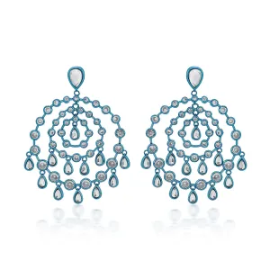 Aqua Blue Chandelier Earrings
