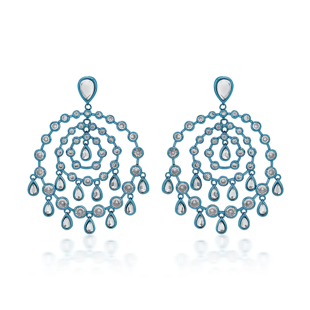 Aqua Blue Chandelier Earrings