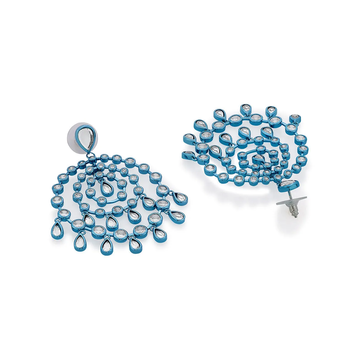 Aqua Blue Chandelier Earrings