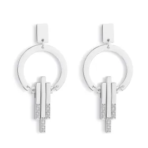 Art Deco Chandelier Earrings - Silver/Diamond