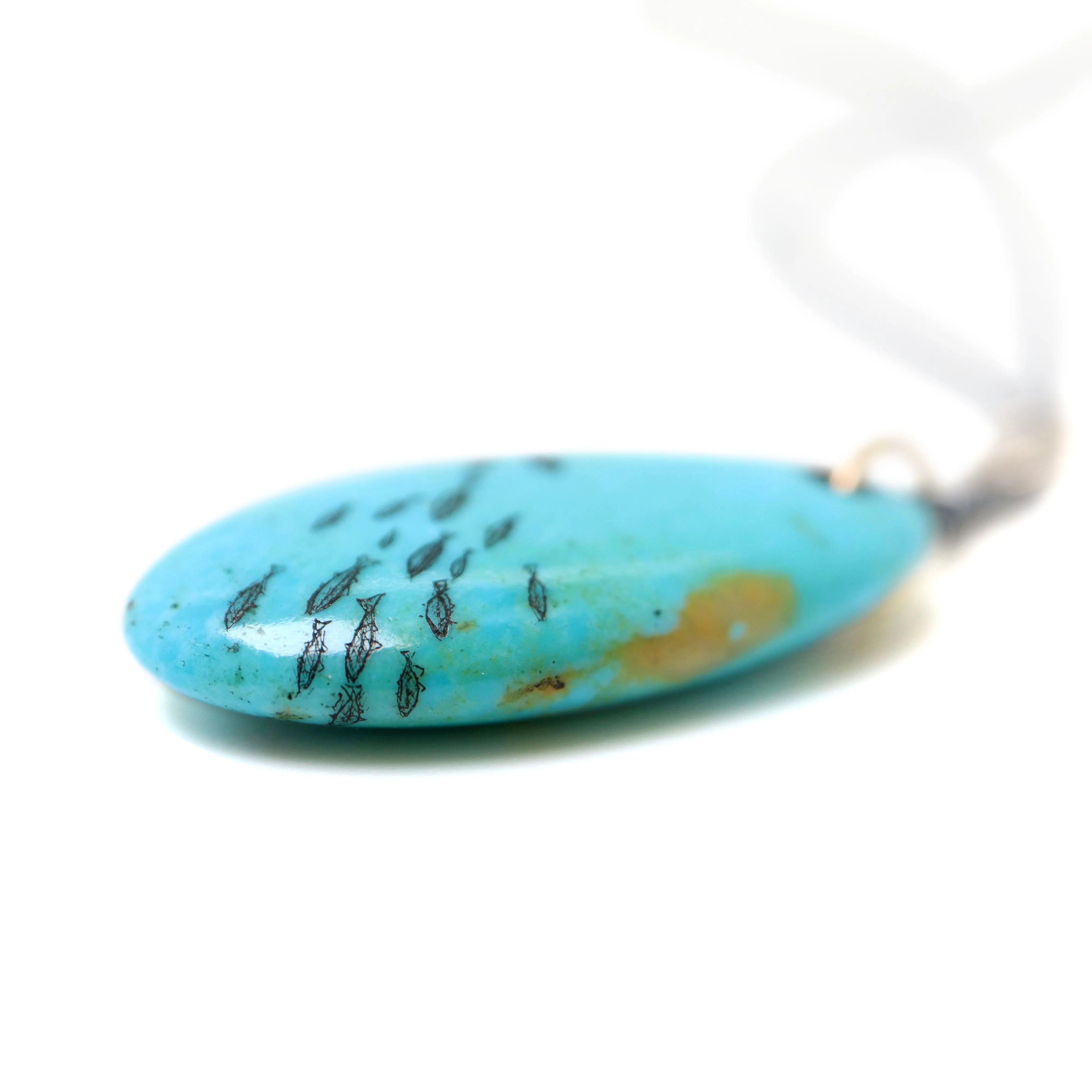 Atlantic Run Kingman Turquoise Scrimshaw Necklace