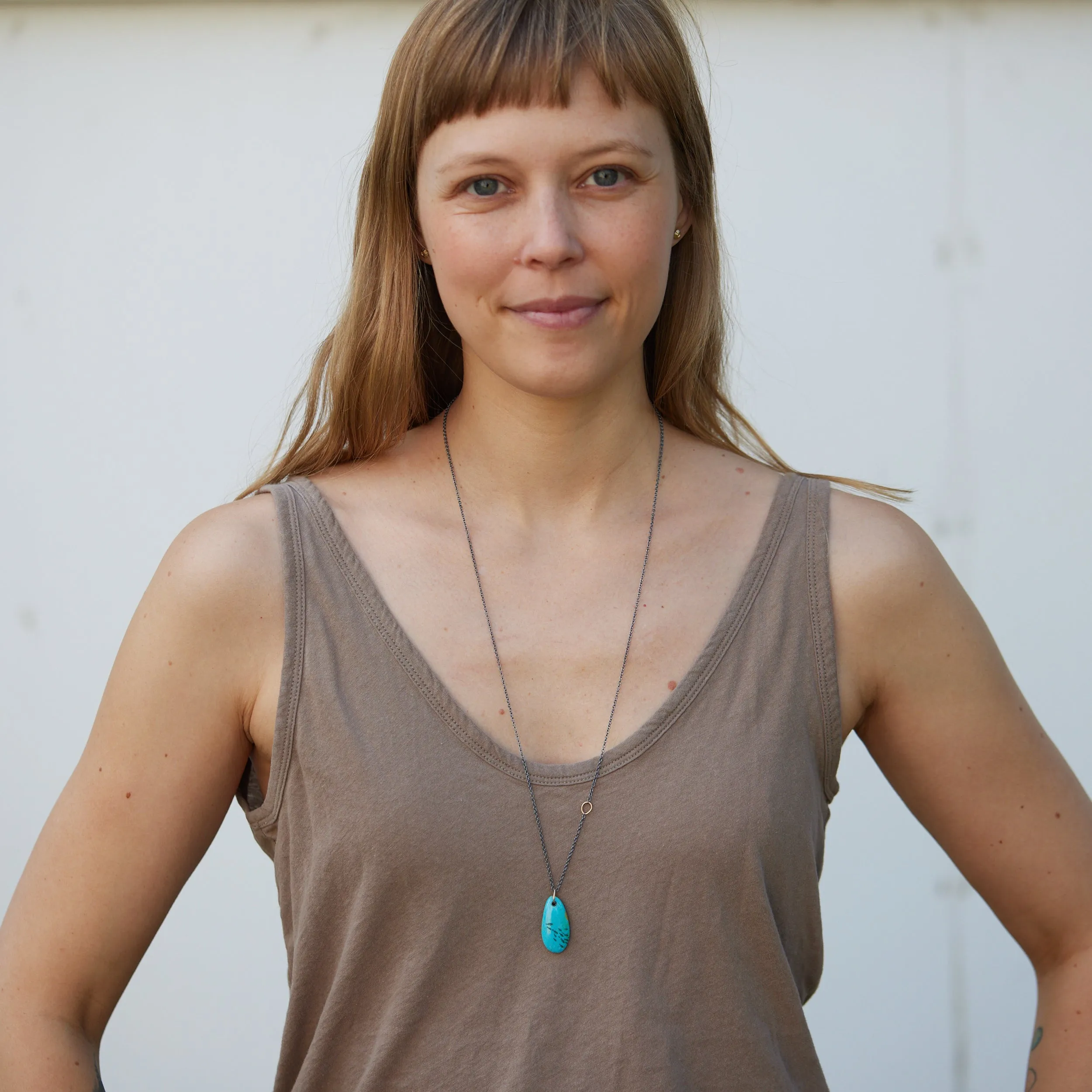 Atlantic Run Kingman Turquoise Scrimshaw Necklace