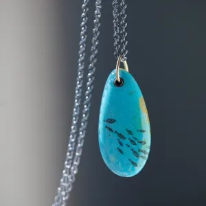 Atlantic Run Kingman Turquoise Scrimshaw Necklace