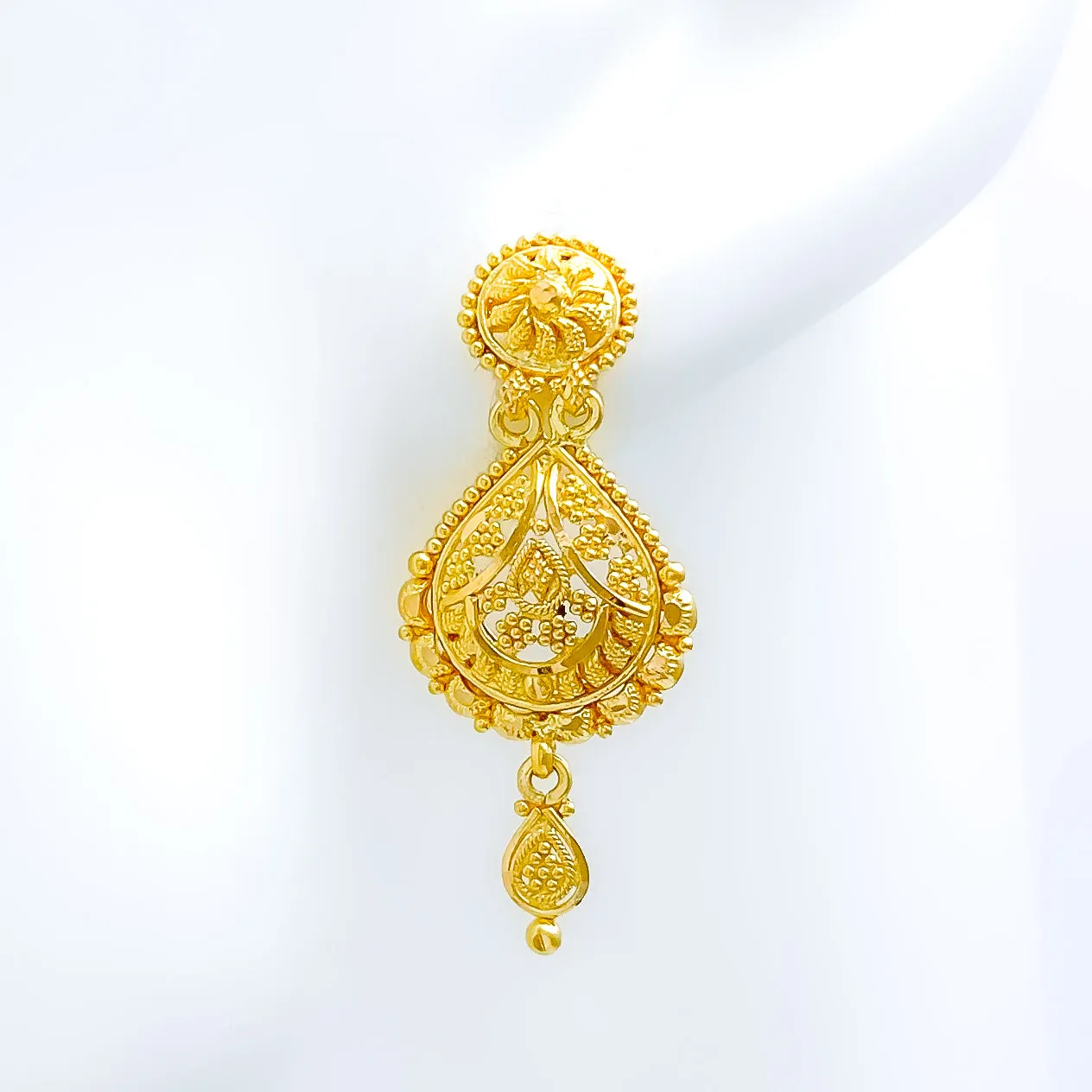 Beaded Pear Shaped Earrings