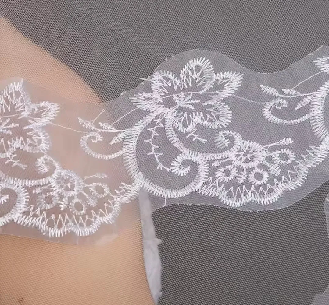 Beautiful embroided long veil
