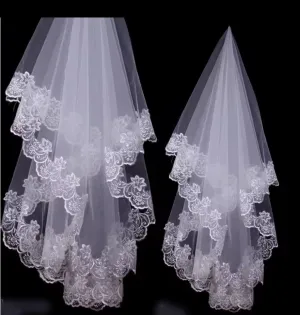 Beautiful embroided long veil