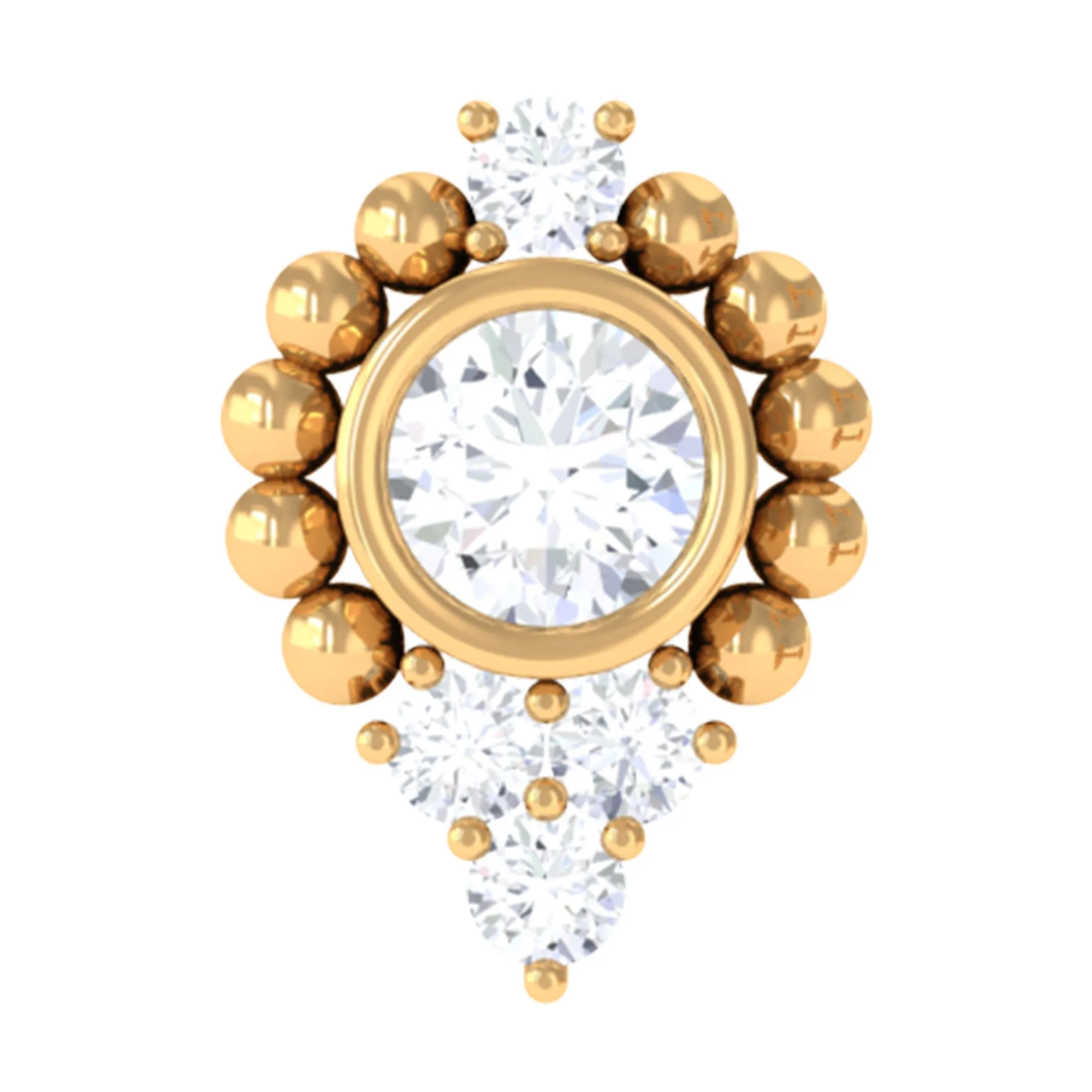 Bezel Set Diamond Minimalist Earring for Tragus Piercing