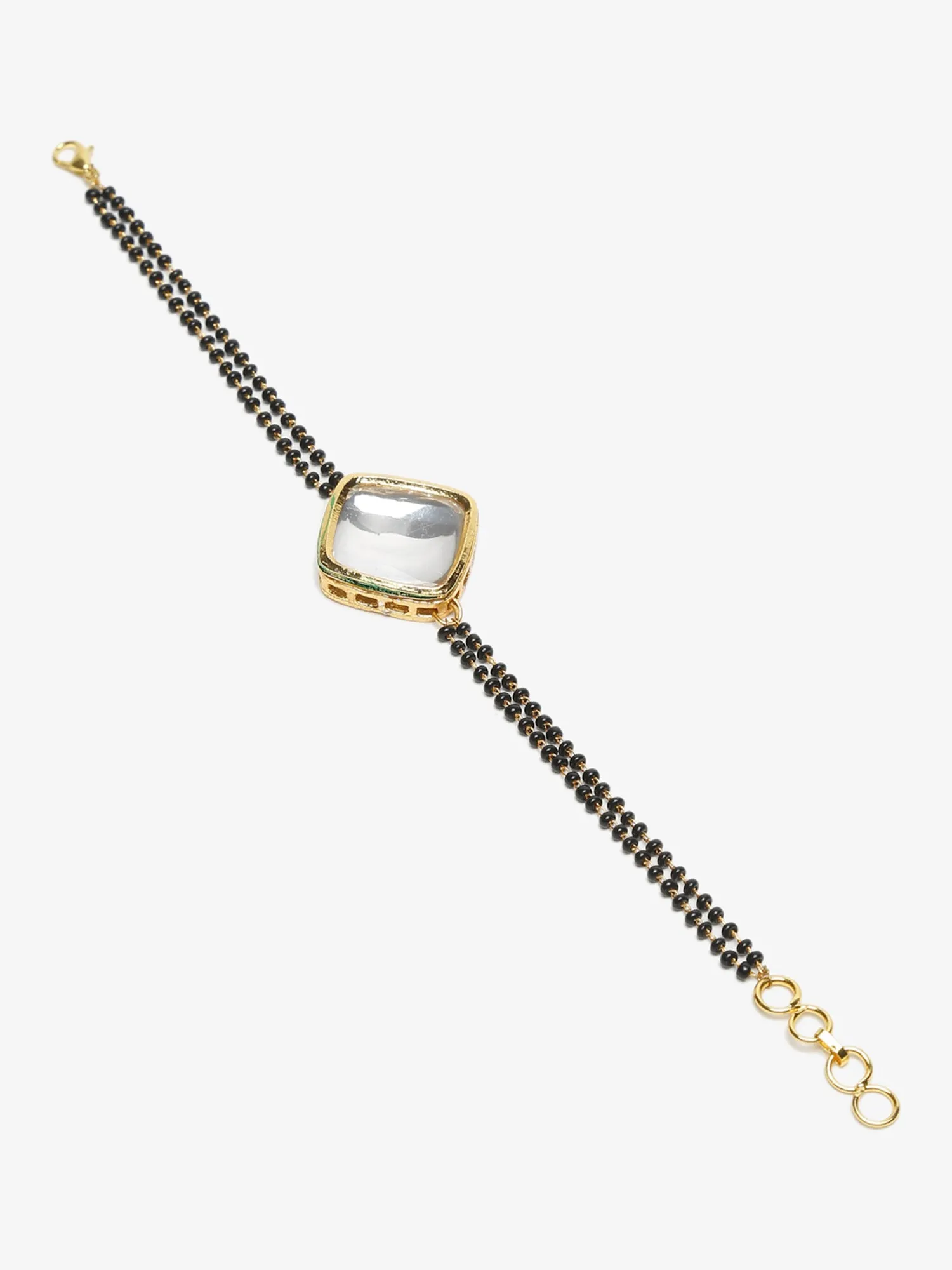 Black Kundan Mangalsutra Bracelet - Ruby Raang
