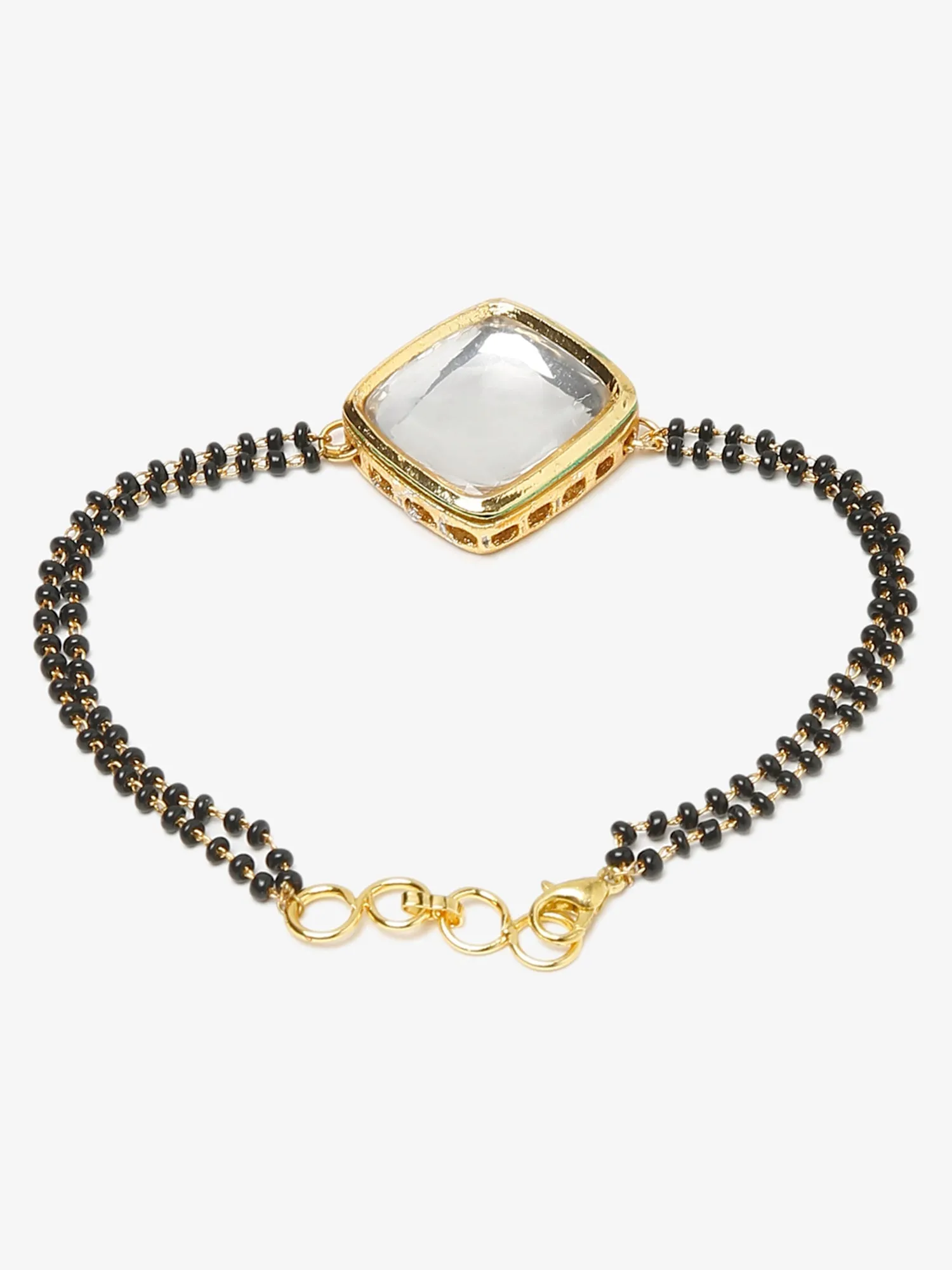 Black Kundan Mangalsutra Bracelet - Ruby Raang