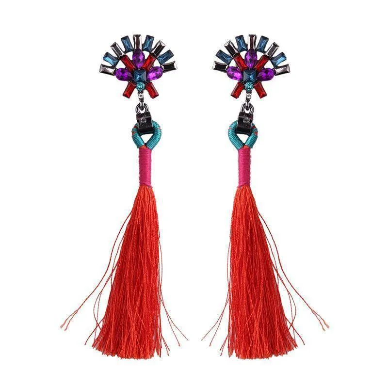 Bohemian Statement Jewelry Tassel Long Earring For Women