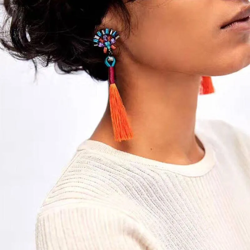 Bohemian Statement Jewelry Tassel Long Earring For Women