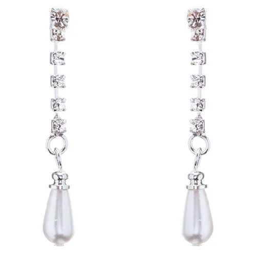 Bridal Wedding Jewelry Set Crystal Rhinestone Pearl DG