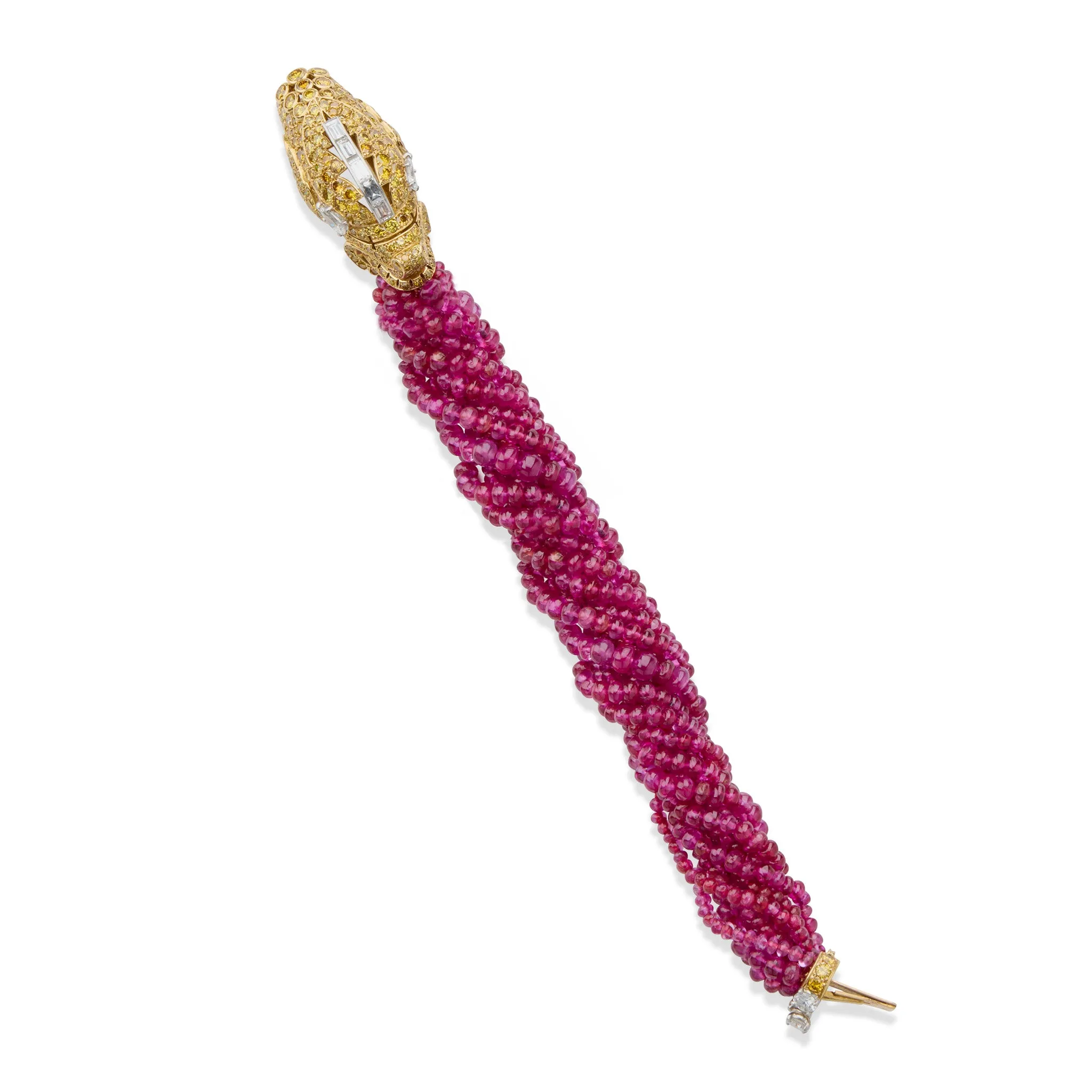 Cartier Paris Diamond and Ruby Chimera Head Bracelet
