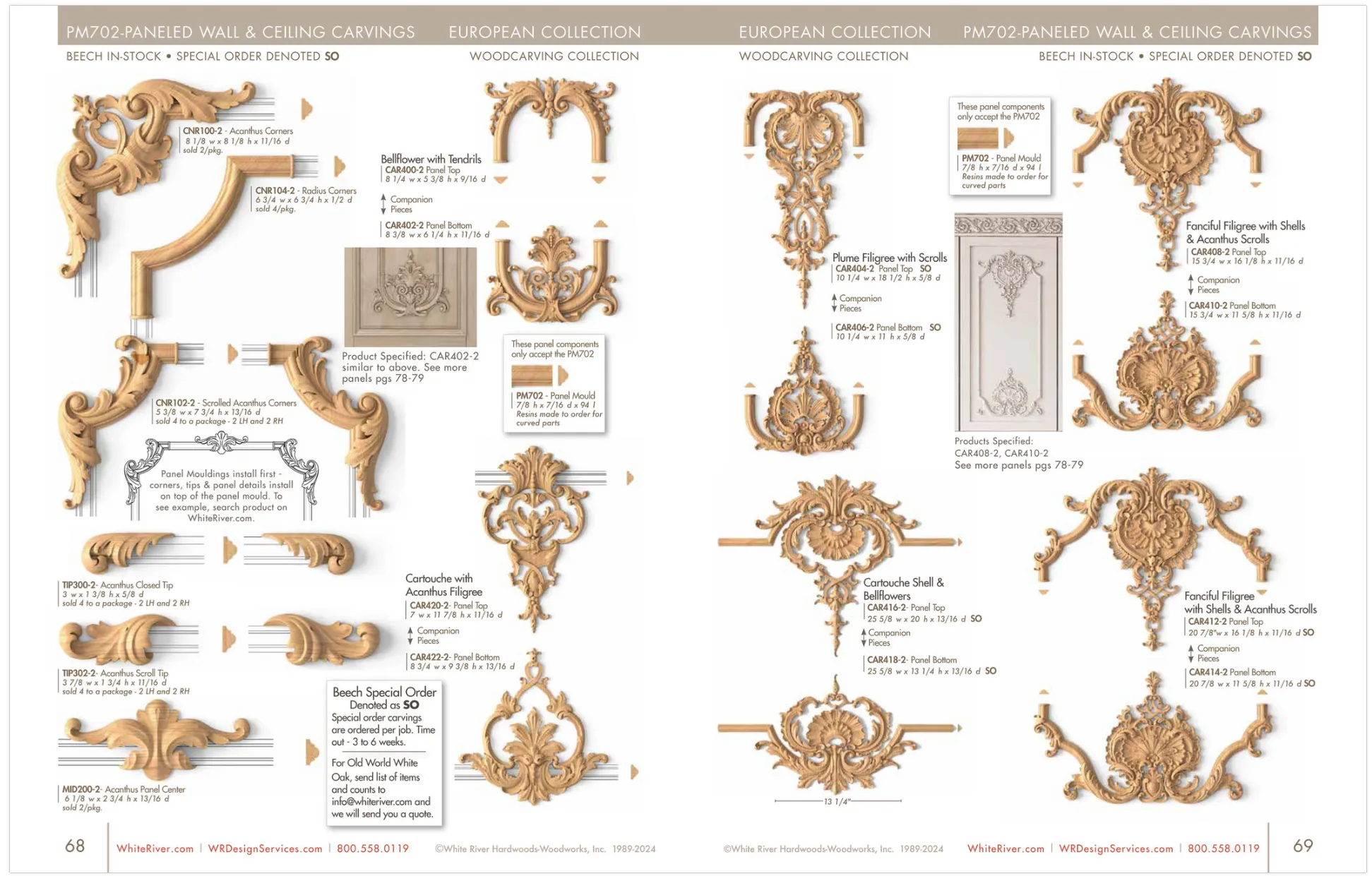 Cartouche with Acanthus Filigree, 8 3/4"w x 9 3/8"h x 13/16"d