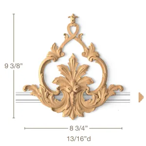 Cartouche with Acanthus Filigree, 8 3/4"w x 9 3/8"h x 13/16"d