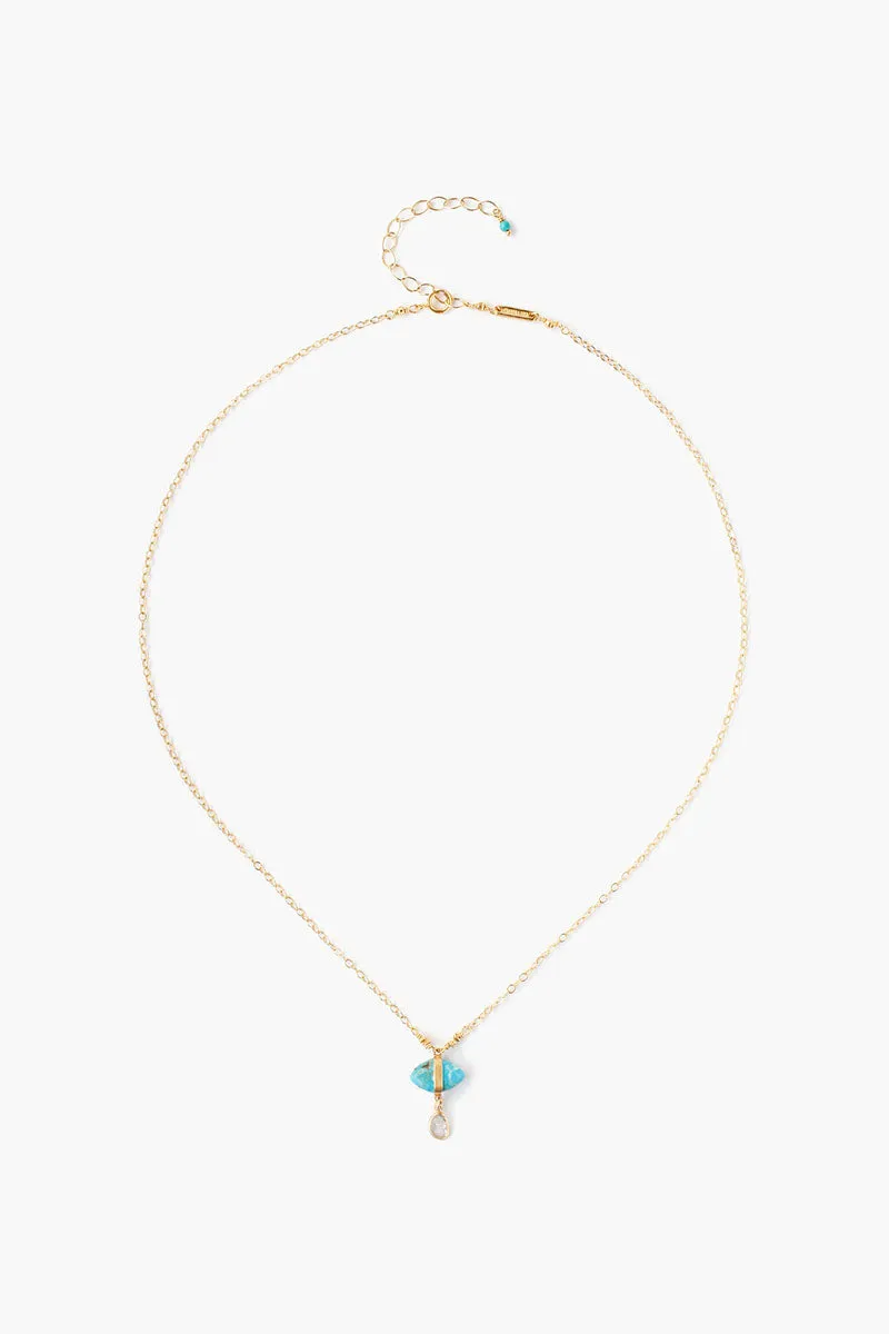 Chan Luu Turquoise Evil Eye Necklace with Champagne Diamond