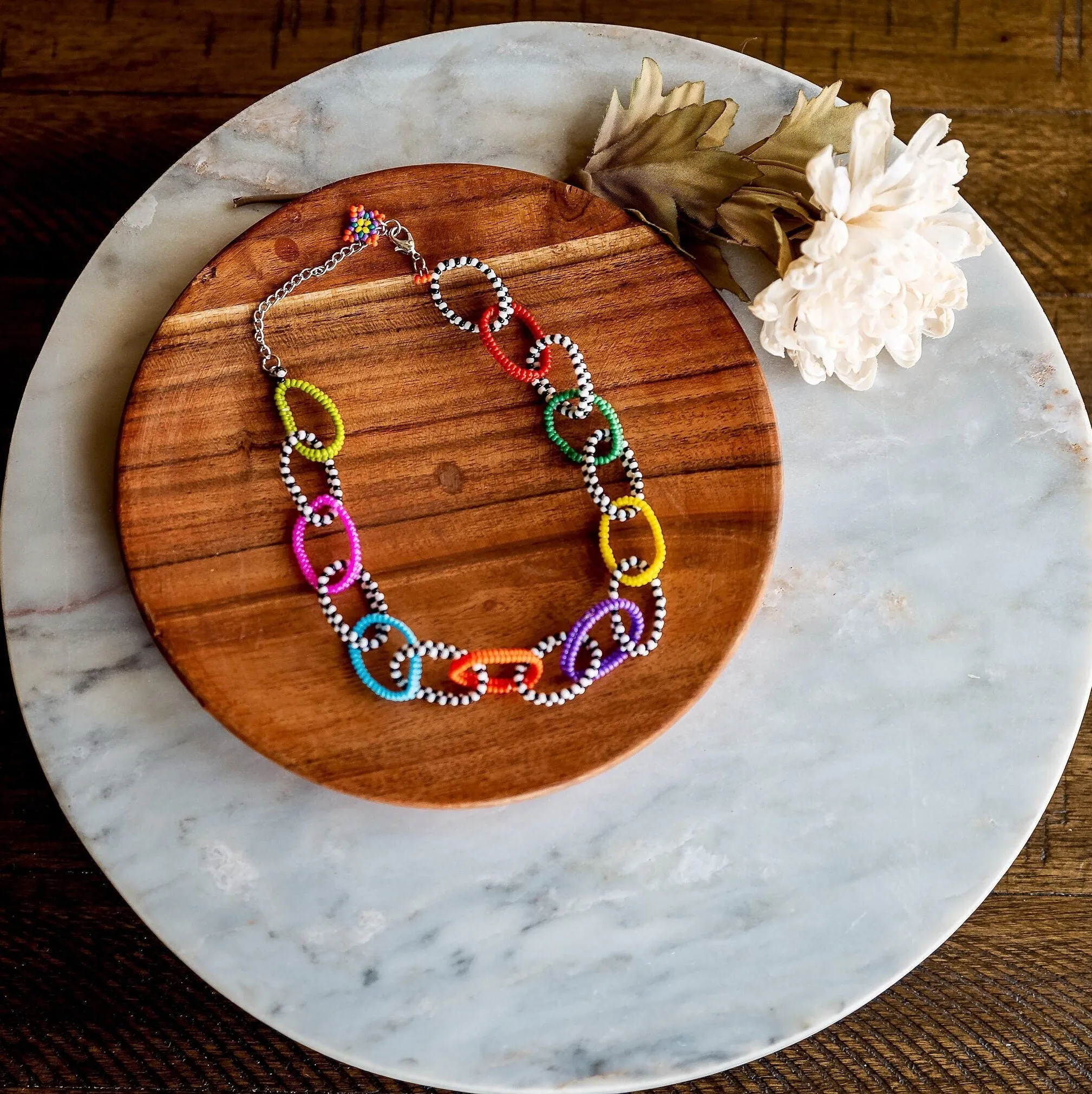 Checkered Chain Necklace