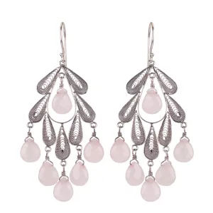 Classic Leaf earrings - Rose Quartz ✿