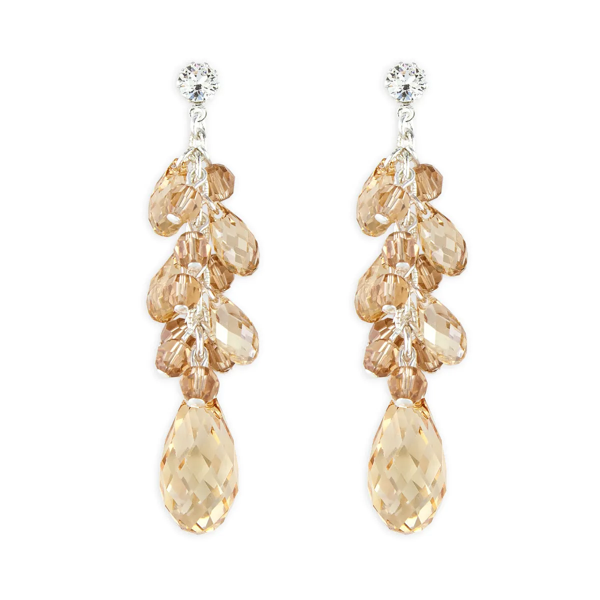 Clustered Briolette Drop Earrings