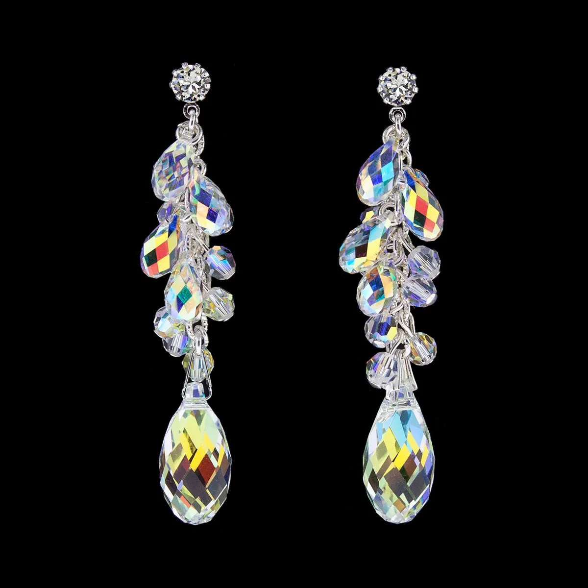 Clustered Briolette Drop Earrings
