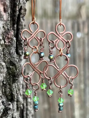 Copper Chandelier Earrings