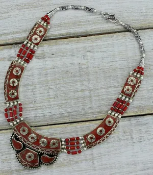 Coral Pendant Necklace