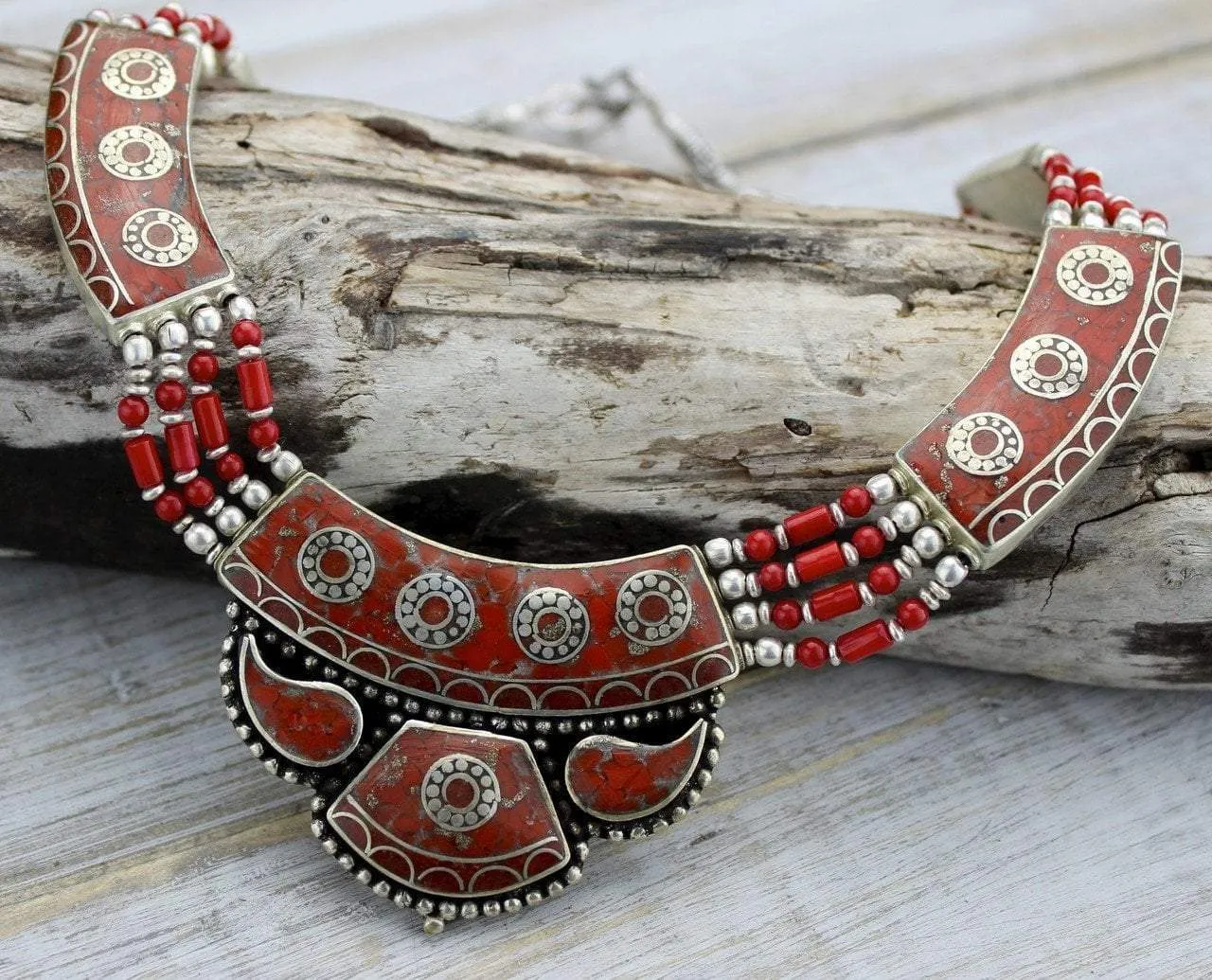 Coral Pendant Necklace