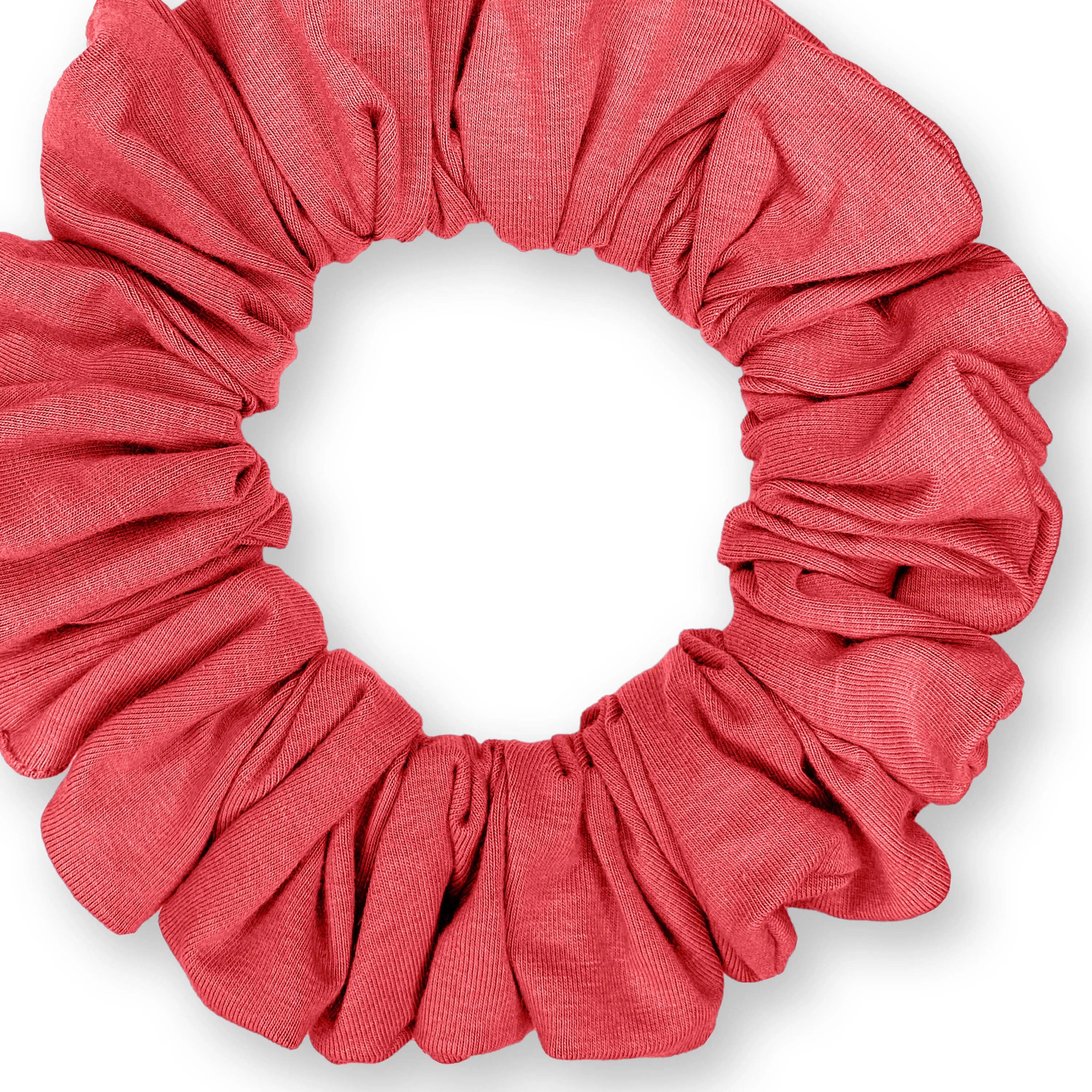 Cotton Scrunchies T-Shirt Knit Jumbo Size Made in the USA Coral