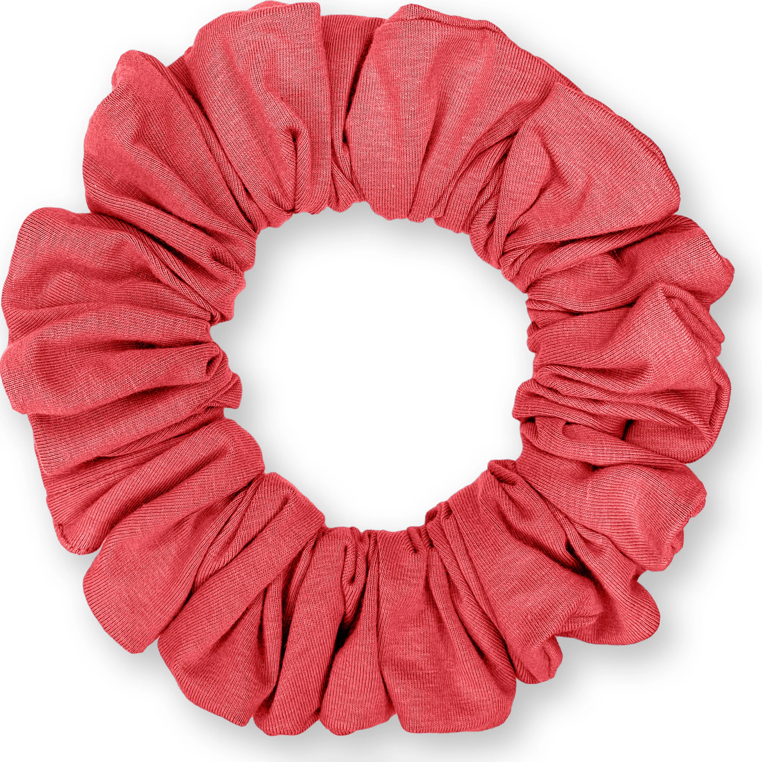 Cotton Scrunchies T-Shirt Knit Jumbo Size Made in the USA Coral
