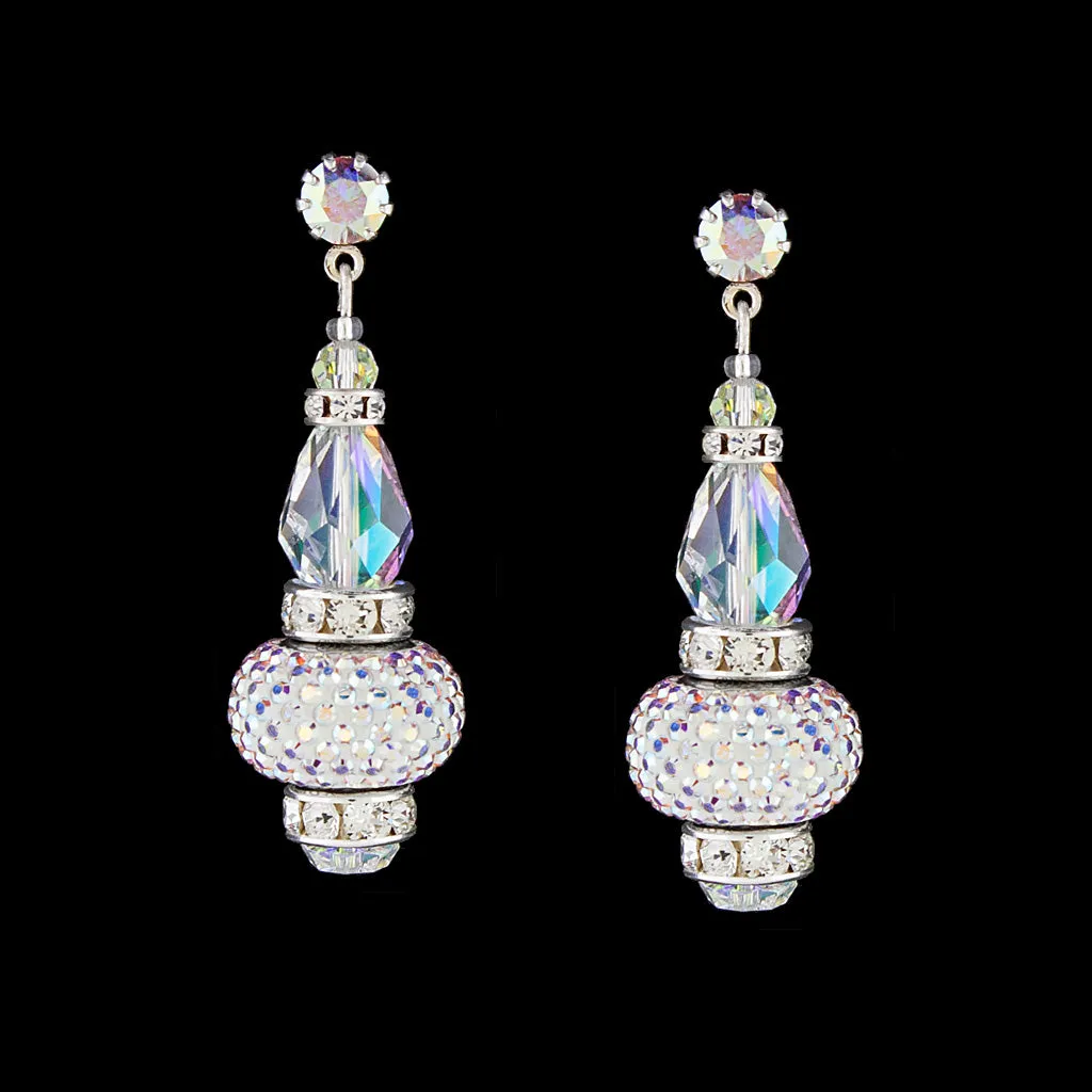 Crystal Drop Earrings with Pavé Charms