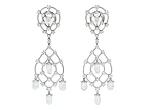 Diamond Briolette Chandelier Earrings in Platinum