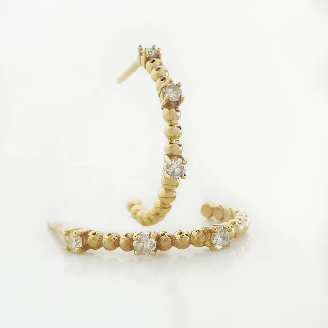 Diamond Dot Hoops