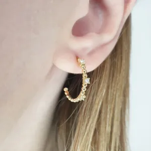 Diamond Dot Hoops