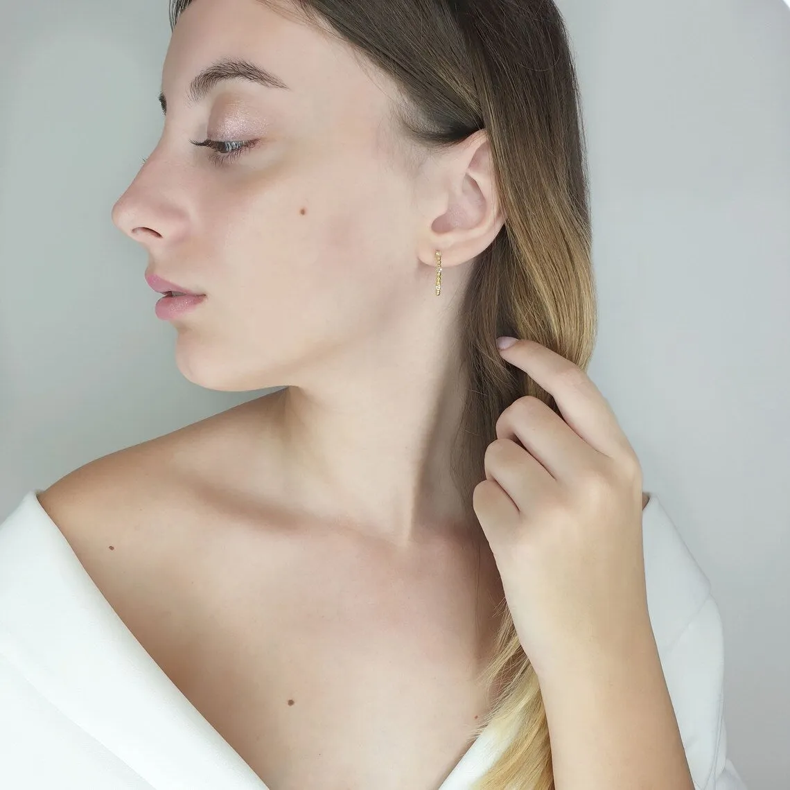 Diamond Dot Hoops