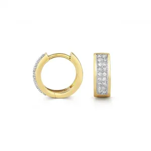 Diamond Jewellery 9ct Gold Diamond Huggies Earrings ED135