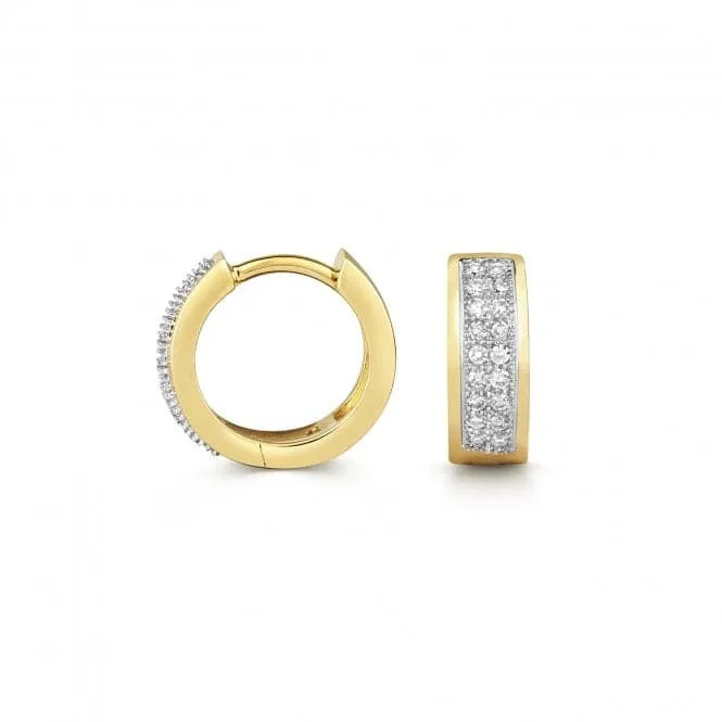 Diamond Jewellery 9ct Gold Diamond Huggies Earrings ED135