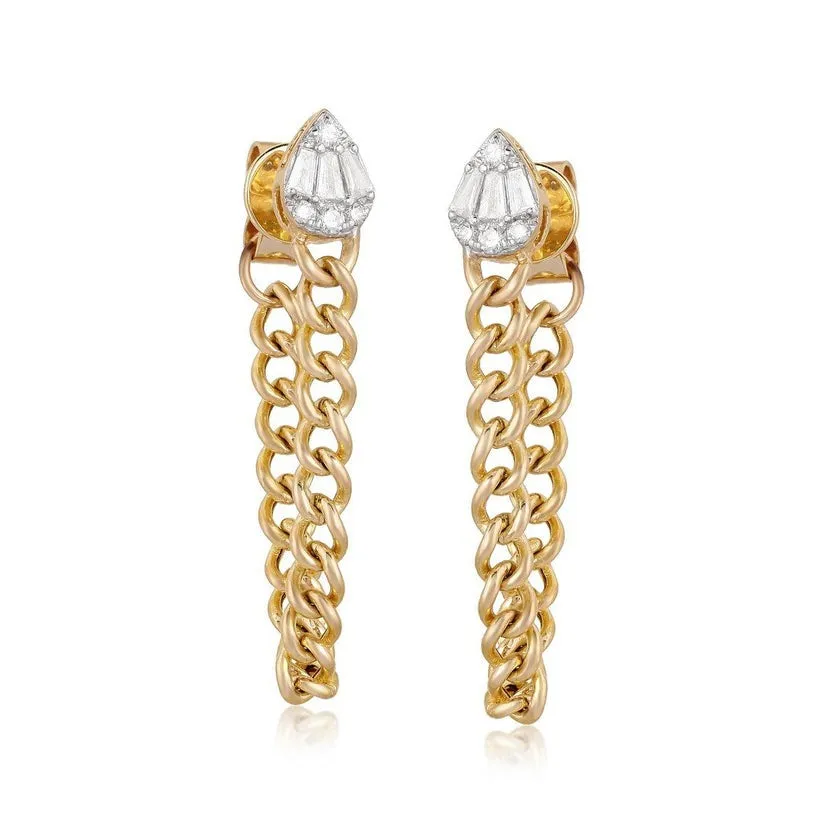 Diamond Teardrops Beautiful Drop Earrings