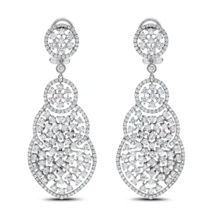 Diane Diamond Earrings (9.00 ct Diamonds) in White Gold