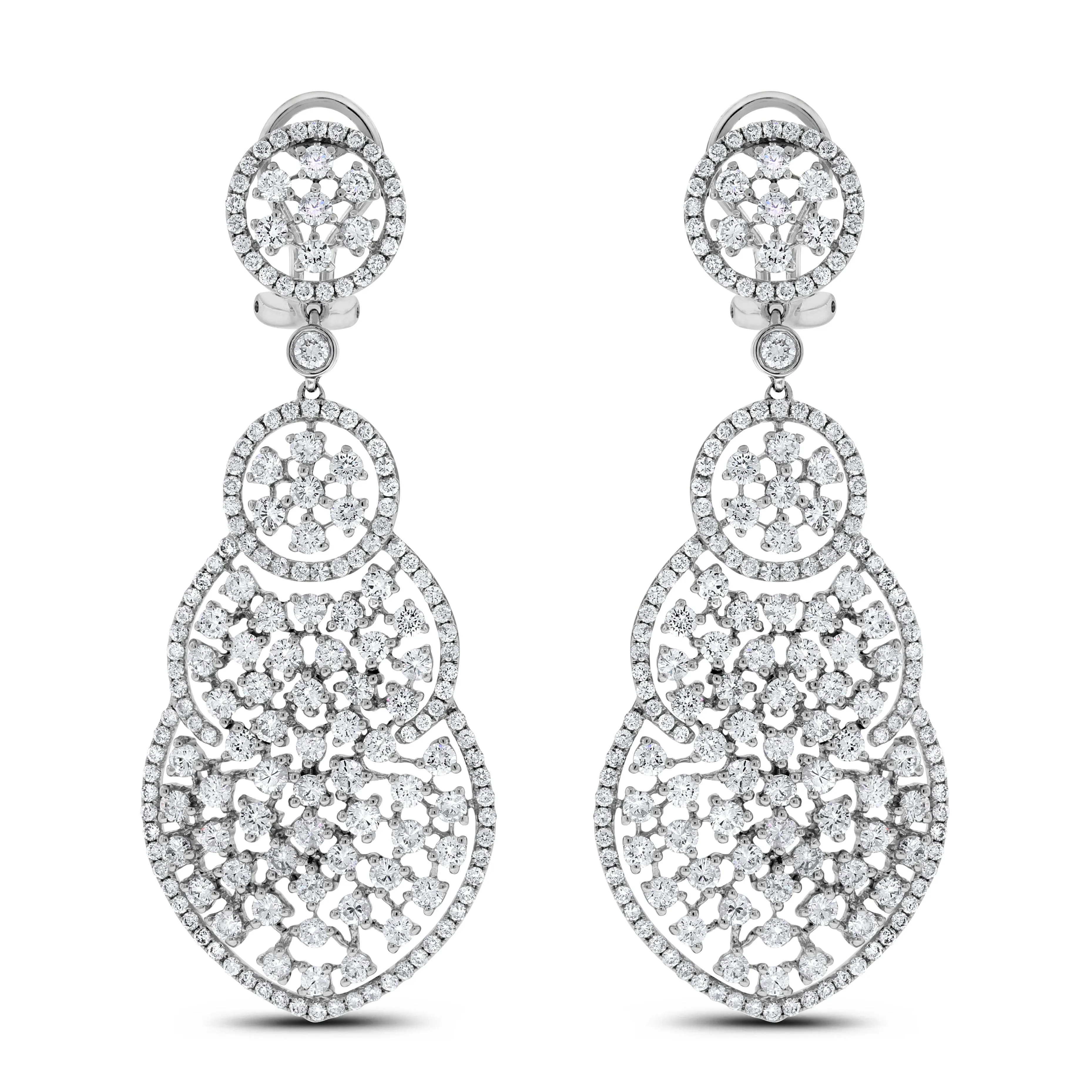 Diane Diamond Earrings (9.00 ct Diamonds) in White Gold