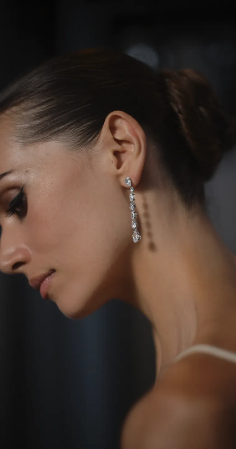 Elspeth Drops White Gold Plated