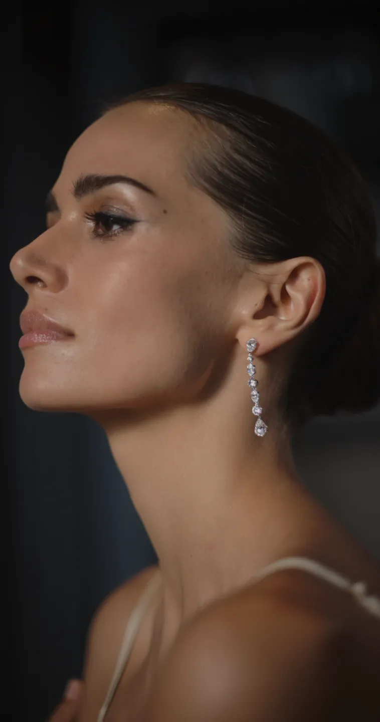 Elspeth Drops White Gold Plated