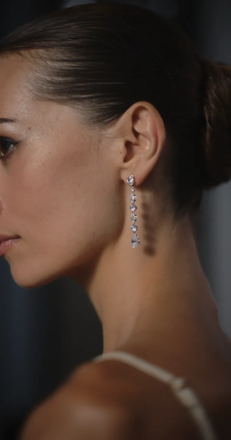 Elspeth Drops White Gold Plated