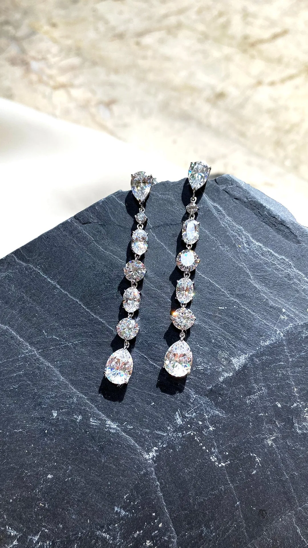 Elspeth Drops White Gold Plated