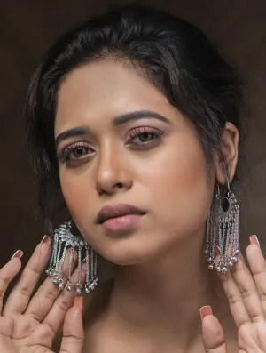 Exclusive Sterling Silver Filigree Earrings - Large Jhumkas with Ghungroo