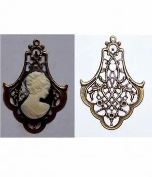 Filigree 53x40mm with ring Antique Bronze craft supply 470x